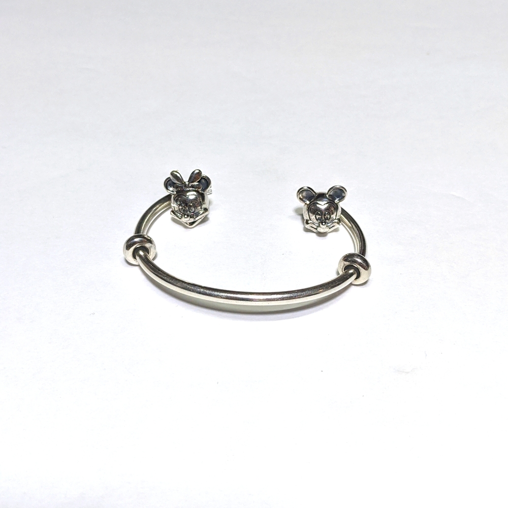 Mickey Mouse & Minnie Mouse Pandora Bracelet, 925 Sterling Silver (SMALL)